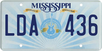MS license plate LDA436