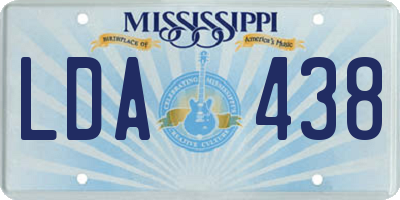 MS license plate LDA438