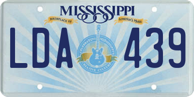 MS license plate LDA439