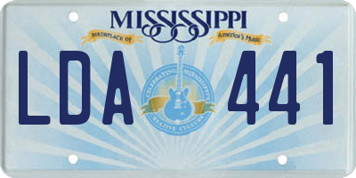 MS license plate LDA441