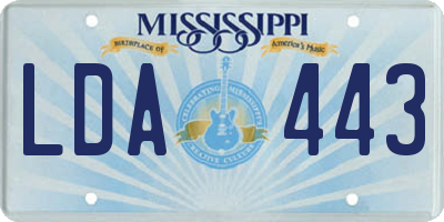 MS license plate LDA443