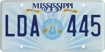 MS license plate LDA445