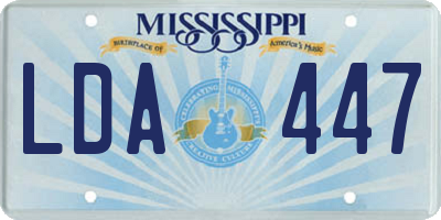 MS license plate LDA447