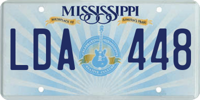 MS license plate LDA448