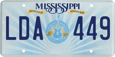 MS license plate LDA449