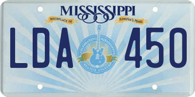 MS license plate LDA450