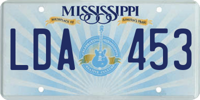 MS license plate LDA453