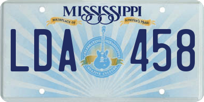MS license plate LDA458