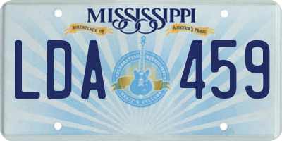 MS license plate LDA459