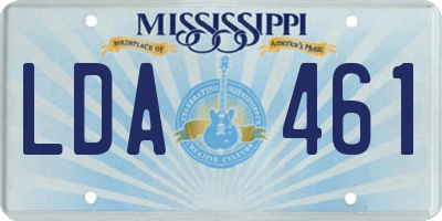 MS license plate LDA461