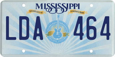 MS license plate LDA464