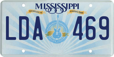 MS license plate LDA469
