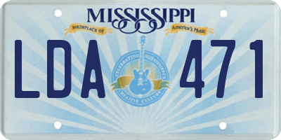 MS license plate LDA471