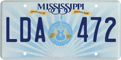 MS license plate LDA472