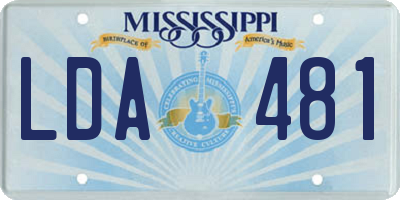 MS license plate LDA481