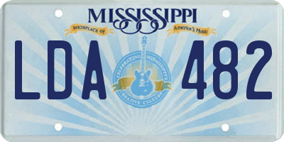 MS license plate LDA482