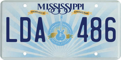 MS license plate LDA486