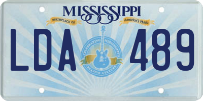 MS license plate LDA489