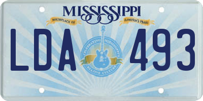 MS license plate LDA493