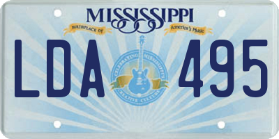MS license plate LDA495
