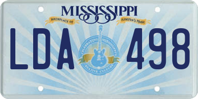 MS license plate LDA498