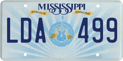 MS license plate LDA499