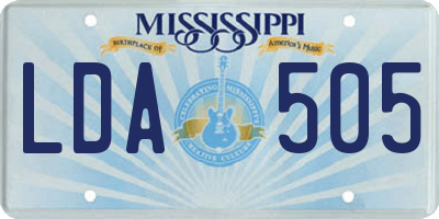 MS license plate LDA505