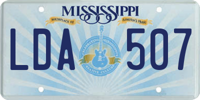MS license plate LDA507