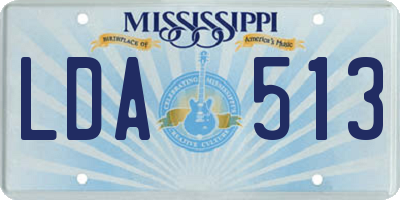 MS license plate LDA513
