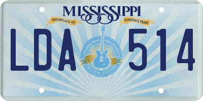 MS license plate LDA514