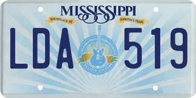 MS license plate LDA519