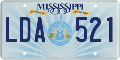 MS license plate LDA521