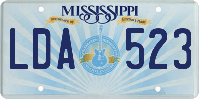 MS license plate LDA523