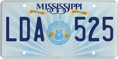 MS license plate LDA525