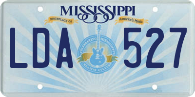 MS license plate LDA527