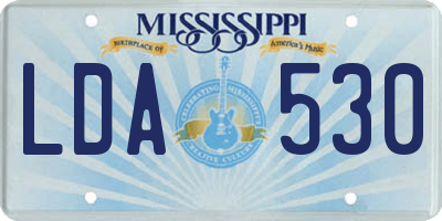 MS license plate LDA530