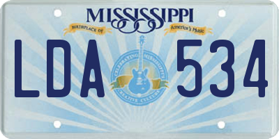 MS license plate LDA534