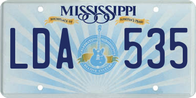 MS license plate LDA535
