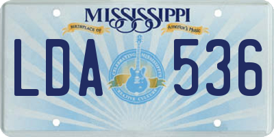 MS license plate LDA536