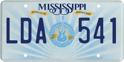 MS license plate LDA541