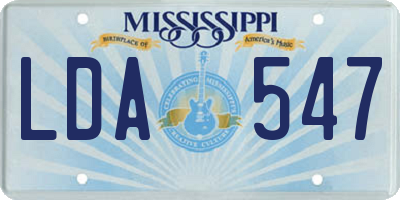 MS license plate LDA547
