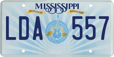 MS license plate LDA557