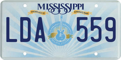 MS license plate LDA559