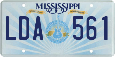 MS license plate LDA561