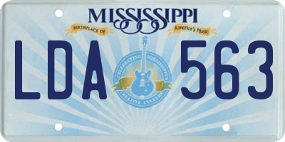 MS license plate LDA563