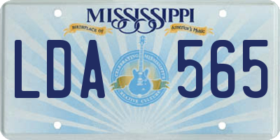 MS license plate LDA565
