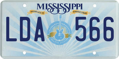 MS license plate LDA566
