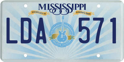 MS license plate LDA571