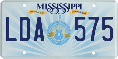 MS license plate LDA575