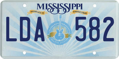 MS license plate LDA582